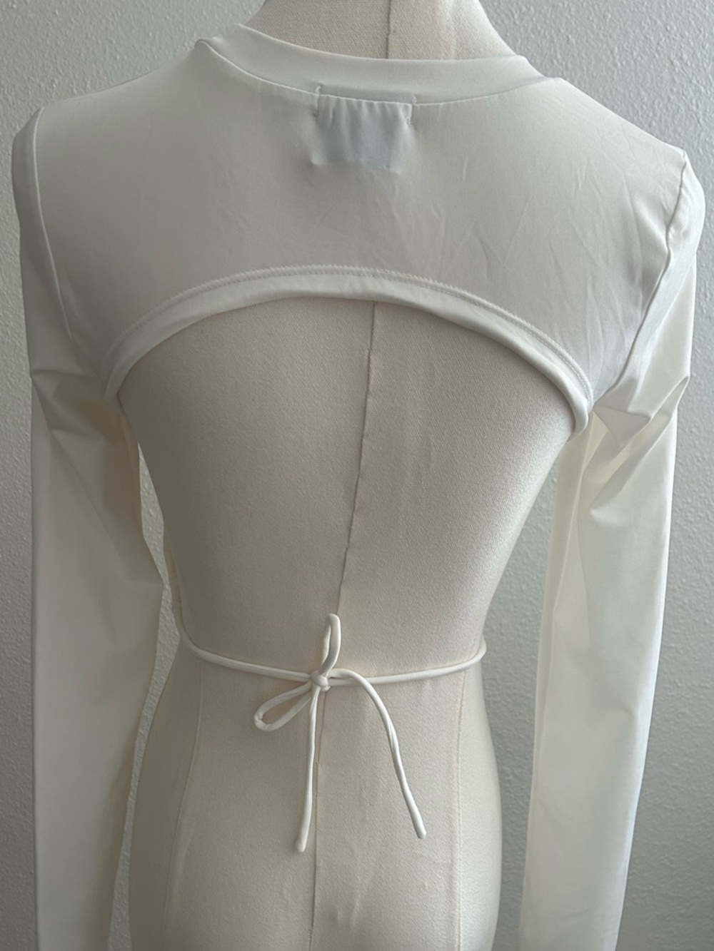 Princess Polly Cream Backless Long Sleeve Shirt